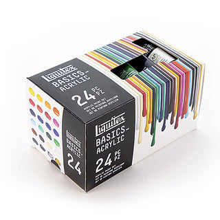 BASICS Acrylic Color Best Sellers Clear Box Set, 24-Color 22ml