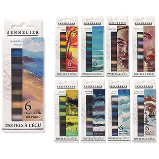 Extra-Soft Half-Pastel 6-Stick Sets, Stormy Sky