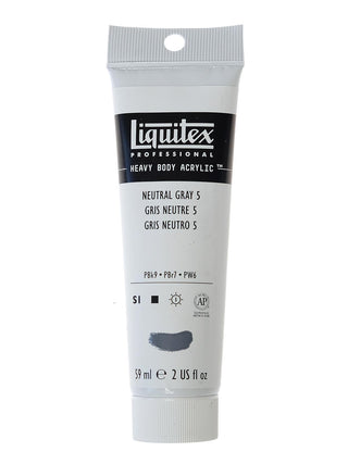 Heavy Body Professional Artist Acrylic Neutral Gray Value 5, 2 oz.