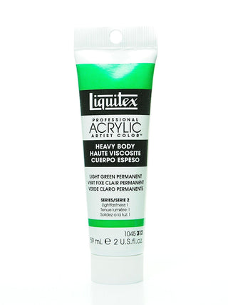 Heavy Body Professional Artist Acrylic Light Green Permanent, 2 oz.