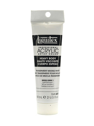 Heavy Body Professional Artist Acrylic Transparent Mixing White/Zinc, 2 oz.