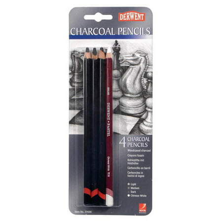 Derwent Wood Cased Charcoal Pencils Assorted Color 4 Pieces – theblokdsm